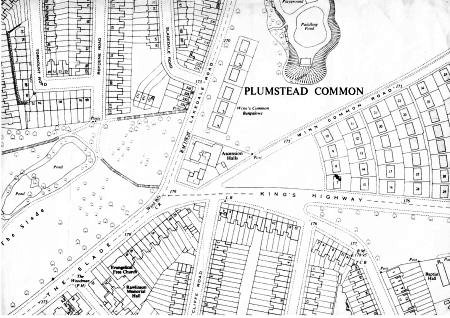Map of the Prefabs on Plumstead and
                            Winn's Commons c.1943